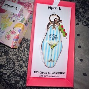 Piper K Tini Time Keychain Purse Bag Charm